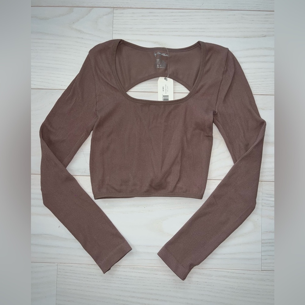 Open back long-sleeve top